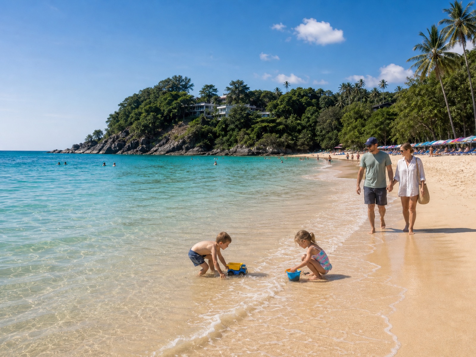A relaxed Phuket beach walk at sunset