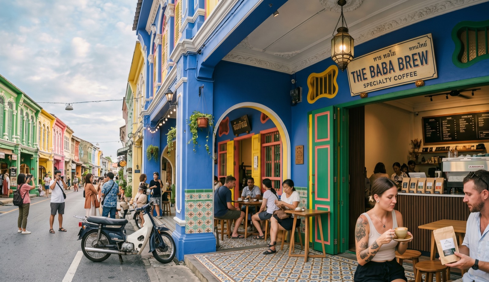 Remote worker cafe setup in Phuket for digital nomads